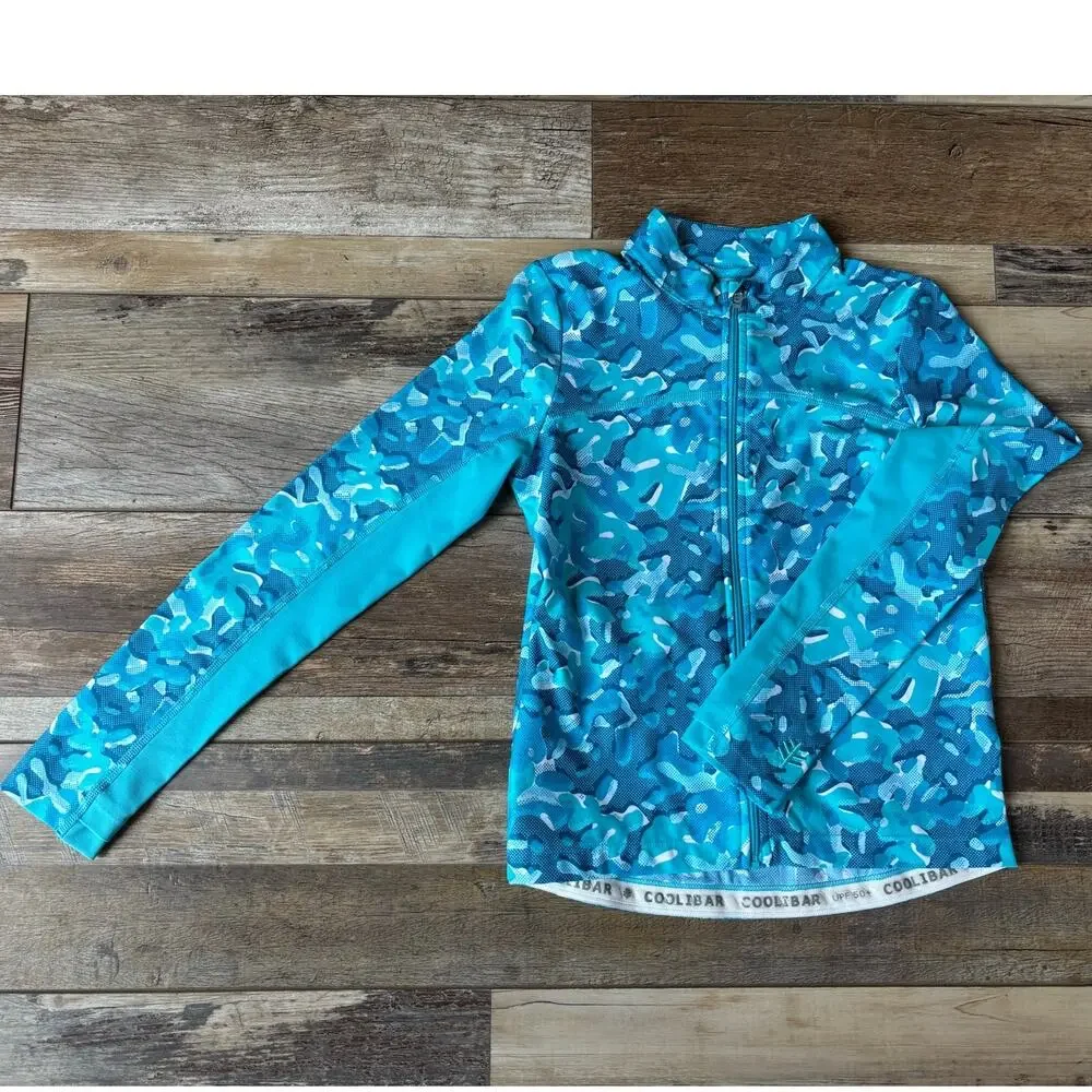 COOLIBAR Kid's Turtle Bay Swim Jacket Sz S Youth Blue Print Style 10491